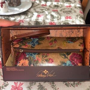 Patricia Nash Floral Wristlet - Brown and Multicolor
